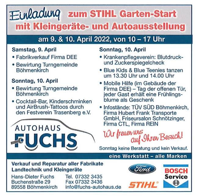 STIHL Garten Start 2022 Autohaus Fuchs